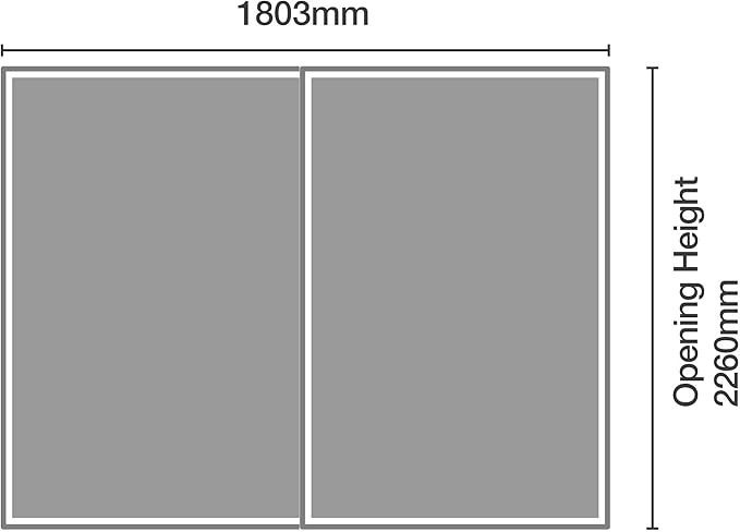 Spacepro White Heritage 2 Door Sliding Wardrobe Door Kit with Mirror Panels Fits 1803mm Width
