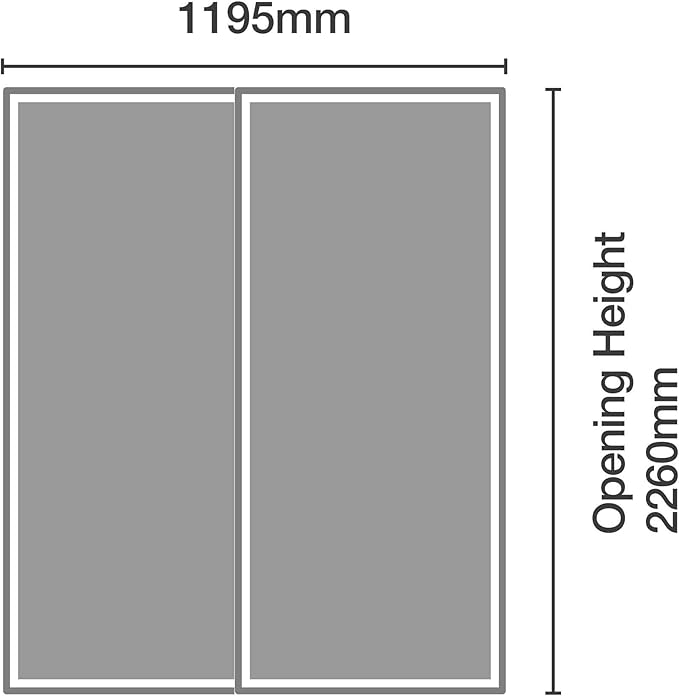 Spacepro White Heritage 2 Door Sliding Wardrobe Door Kit with Mirror Panels Fits 1195mm Width