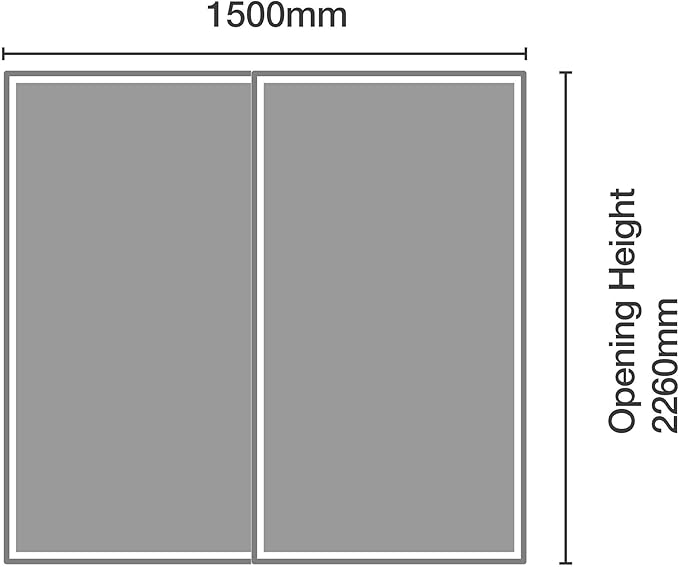 Spacepro White Heritage 2 Door Sliding Wardrobe Door Kit with Mirror Panels Fits 1499mm width