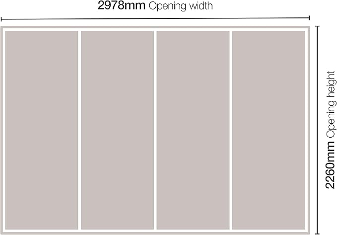 Spacepro Heritage 4-Door White Sliding Wardrobe Door Kit with Mirror | Fits 2390mm width