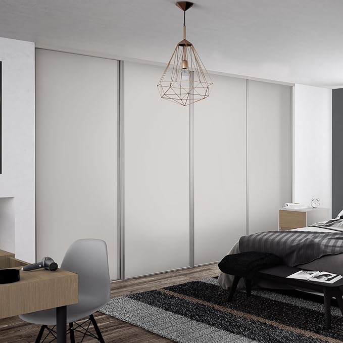 Spacepro Heritage 4-Door Cashmere Sliding Wardrobe Door Kit with Cashmere Wood  | Fits 3606mm width
