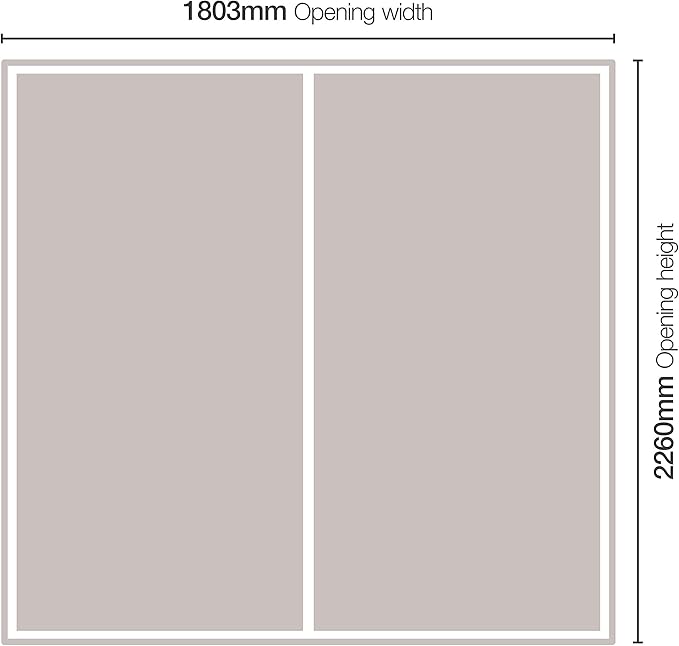 Spacepro White Heritage 2 Door Sliding Wardrobe Door Kit with Mirror Panels Fits 1803mm width