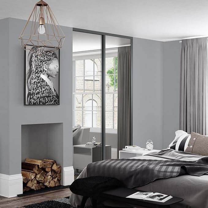 Spacepro Heritage 2-Door Graphite Sliding Wardrobe Door Kit with Mirror | Fits 1803mm width