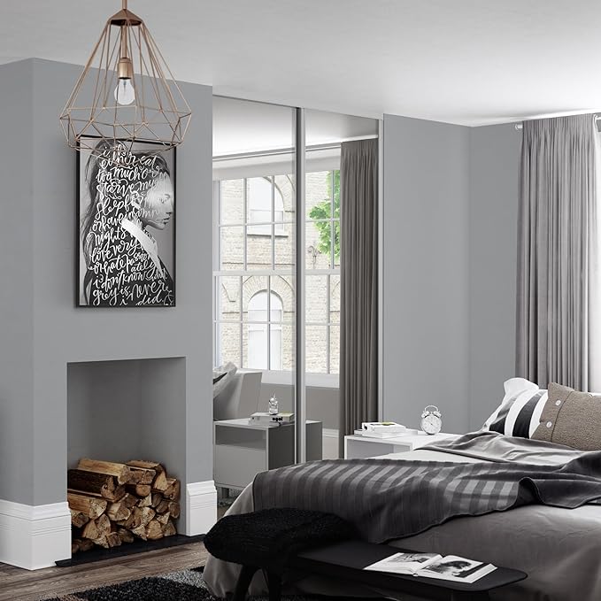 Spacepro Heritage 2-Door Dove Grey Sliding Wardrobe Door Kit with Mirror & Cashmere Wood | Fits 1803mm width