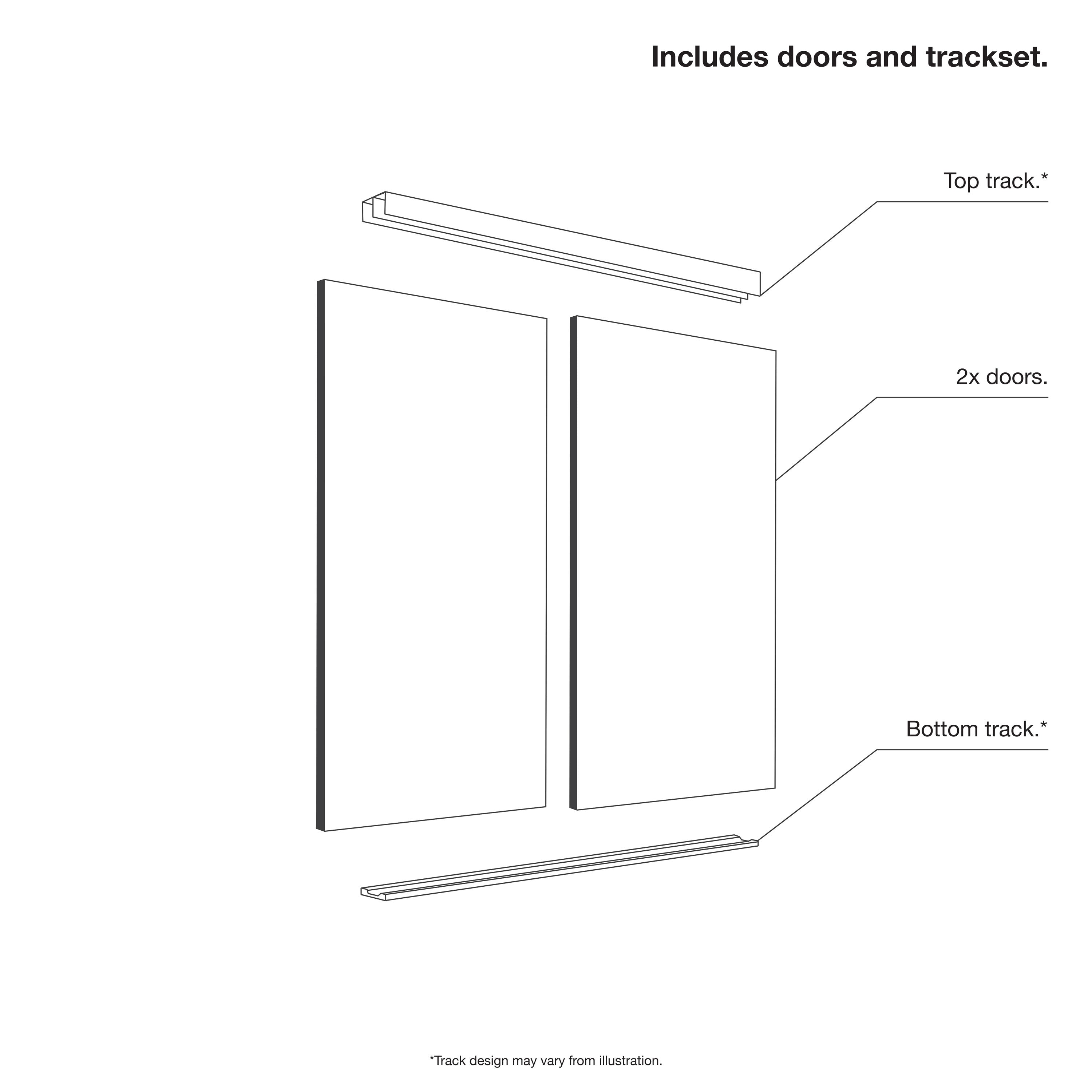 Spacepro Shaker 2 Door sliding wardrobe Kit Mirror White frame (w)1145mm