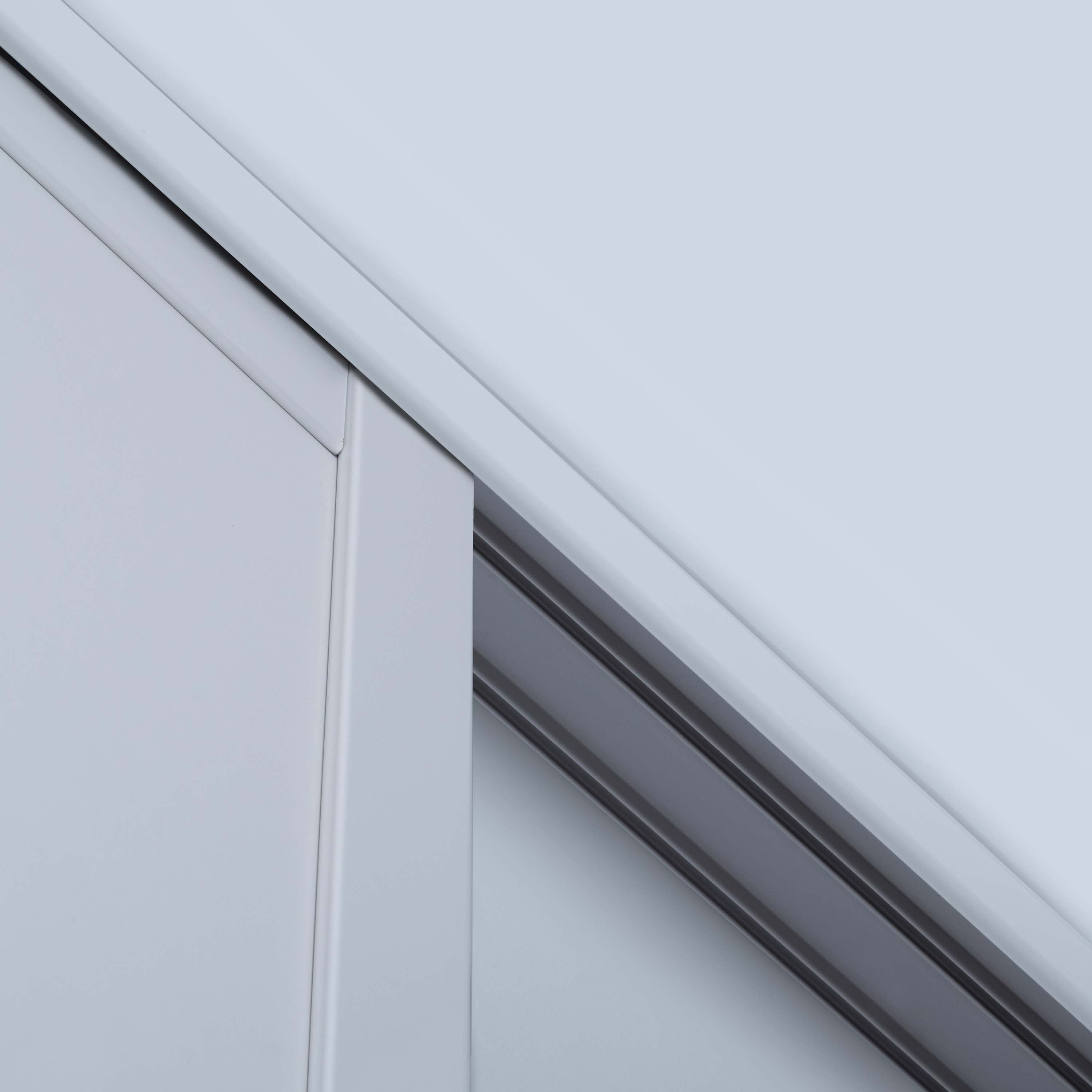 Spacepro Shaker 2 Door sliding wardrobe Kit Mirror White frame (w)1753mm