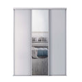 Spacepro Classic 3 Door sliding wardrobe Kit Cashmere frame 2 x Panel 1 x Mirror (w)2672mm
