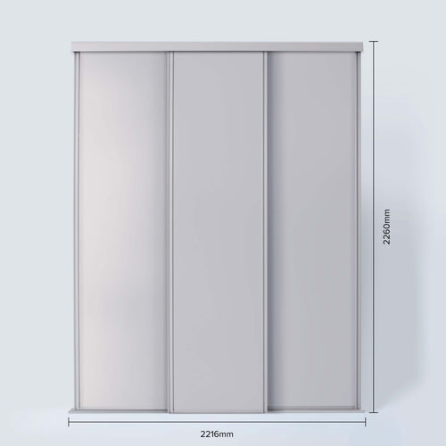 Spacepro Classic 3 Door sliding wardrobe Kit Cashmere Panel (w)2216mm