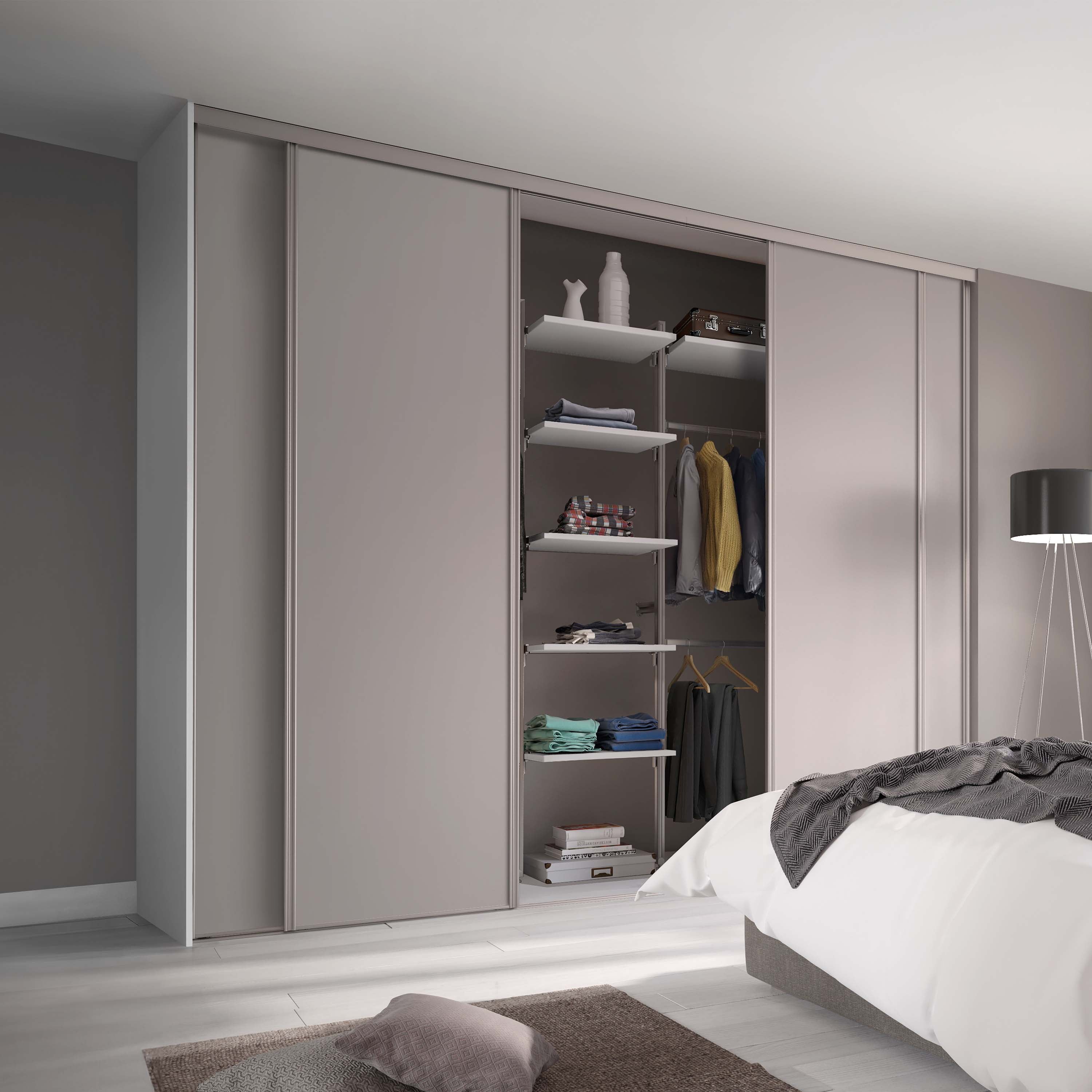 Spacepro Classic 4 Door sliding wardrobe Kit Cashmere Panel (w)2370mm