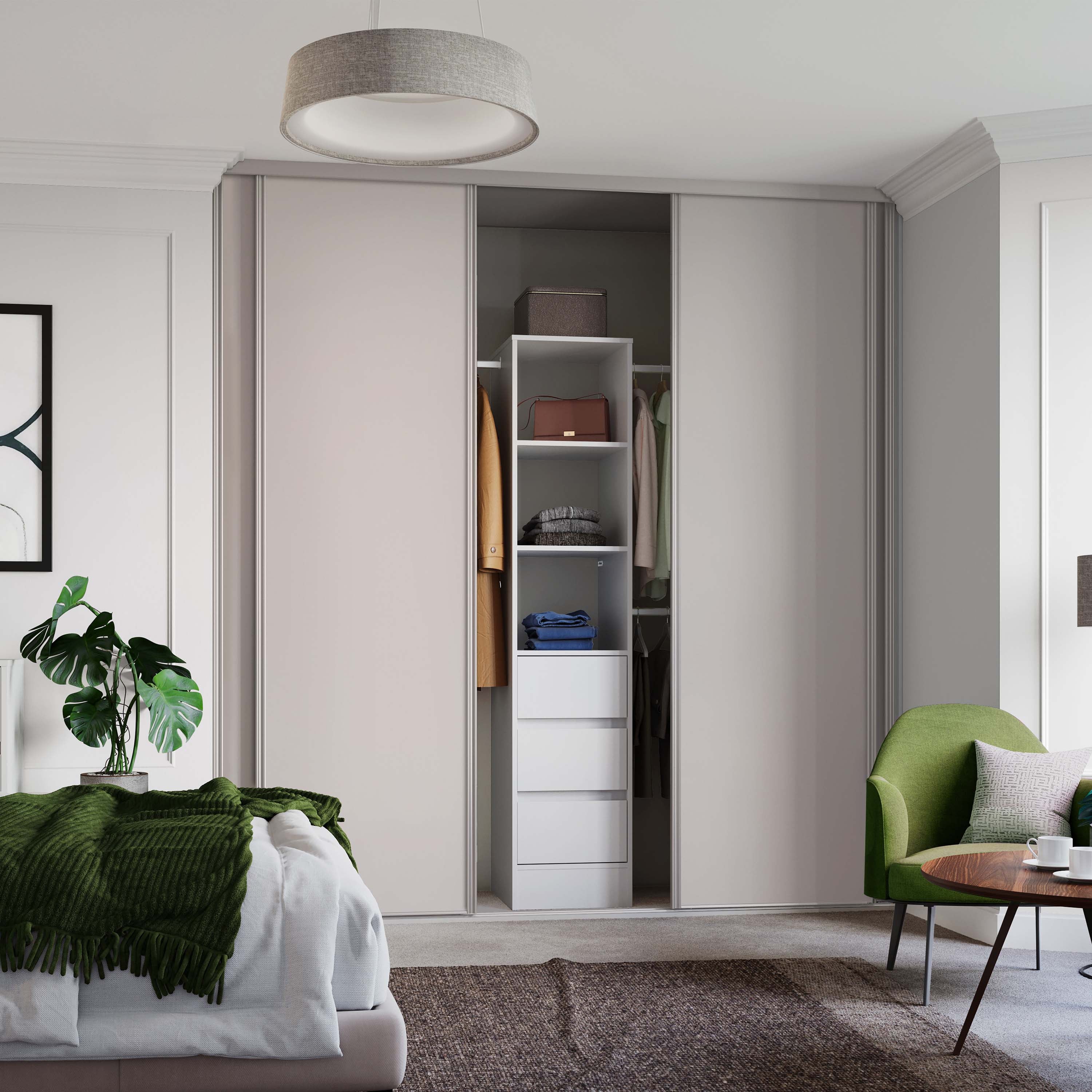 Spacepro Classic 4 Door sliding wardrobe Kit Cashmere Panel (w)2370mm