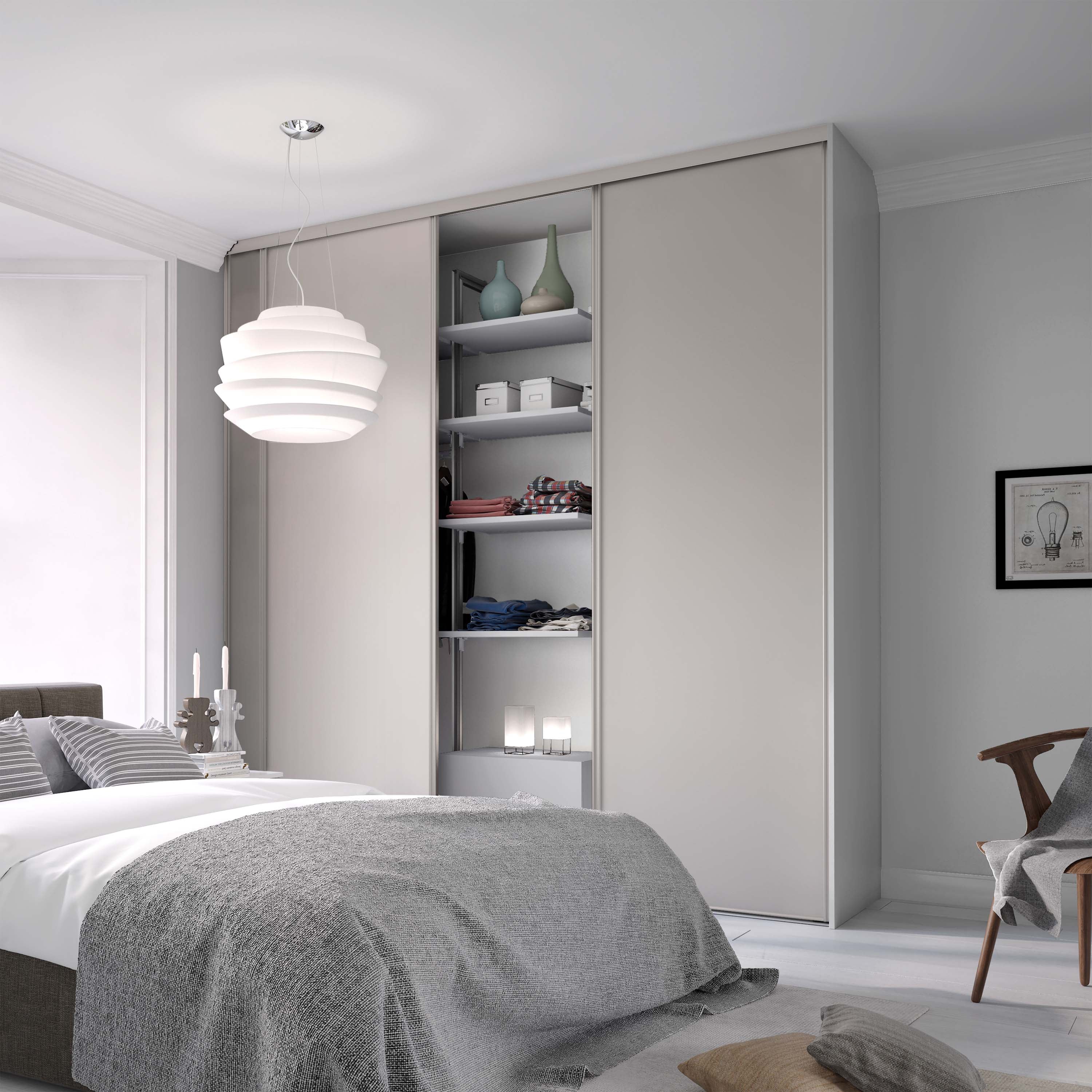 Spacepro Classic 3 Door sliding wardrobe Kit Cashmere Panel (w)1760mm