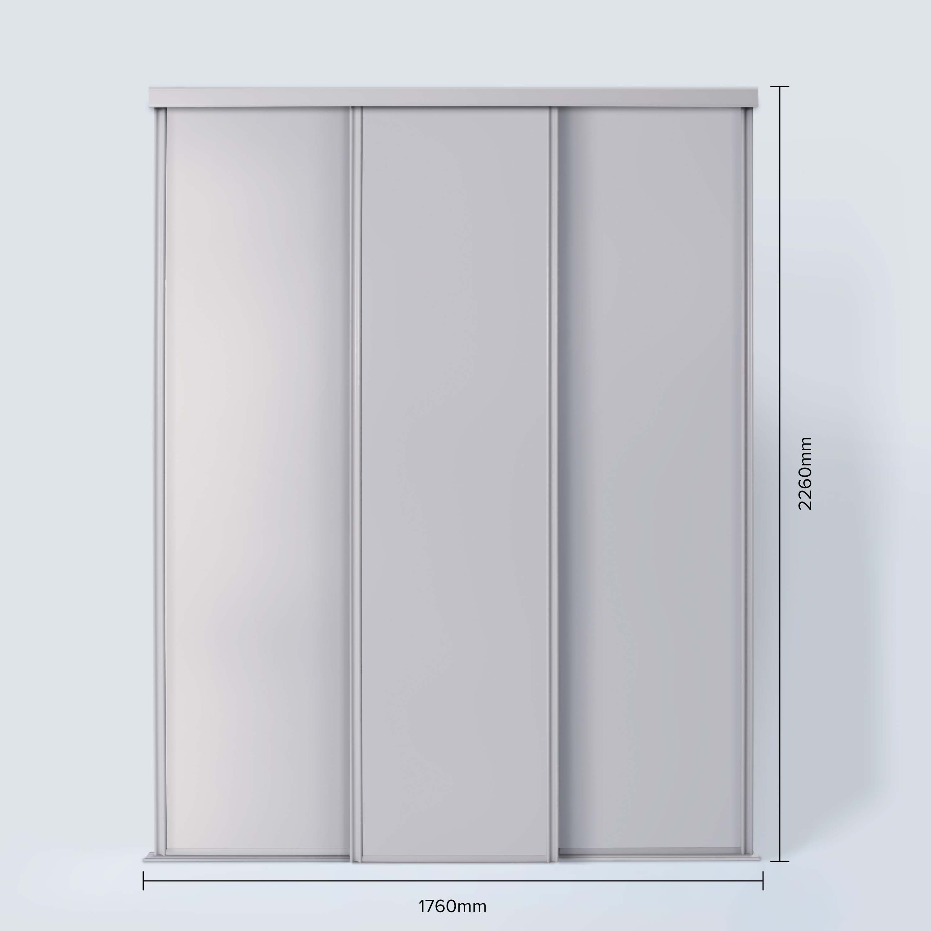 Spacepro Classic 3 Door sliding wardrobe Kit Cashmere Panel (w)1760mm