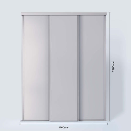 Spacepro Classic 3 Door sliding wardrobe Kit Cashmere Panel (w)1760mm