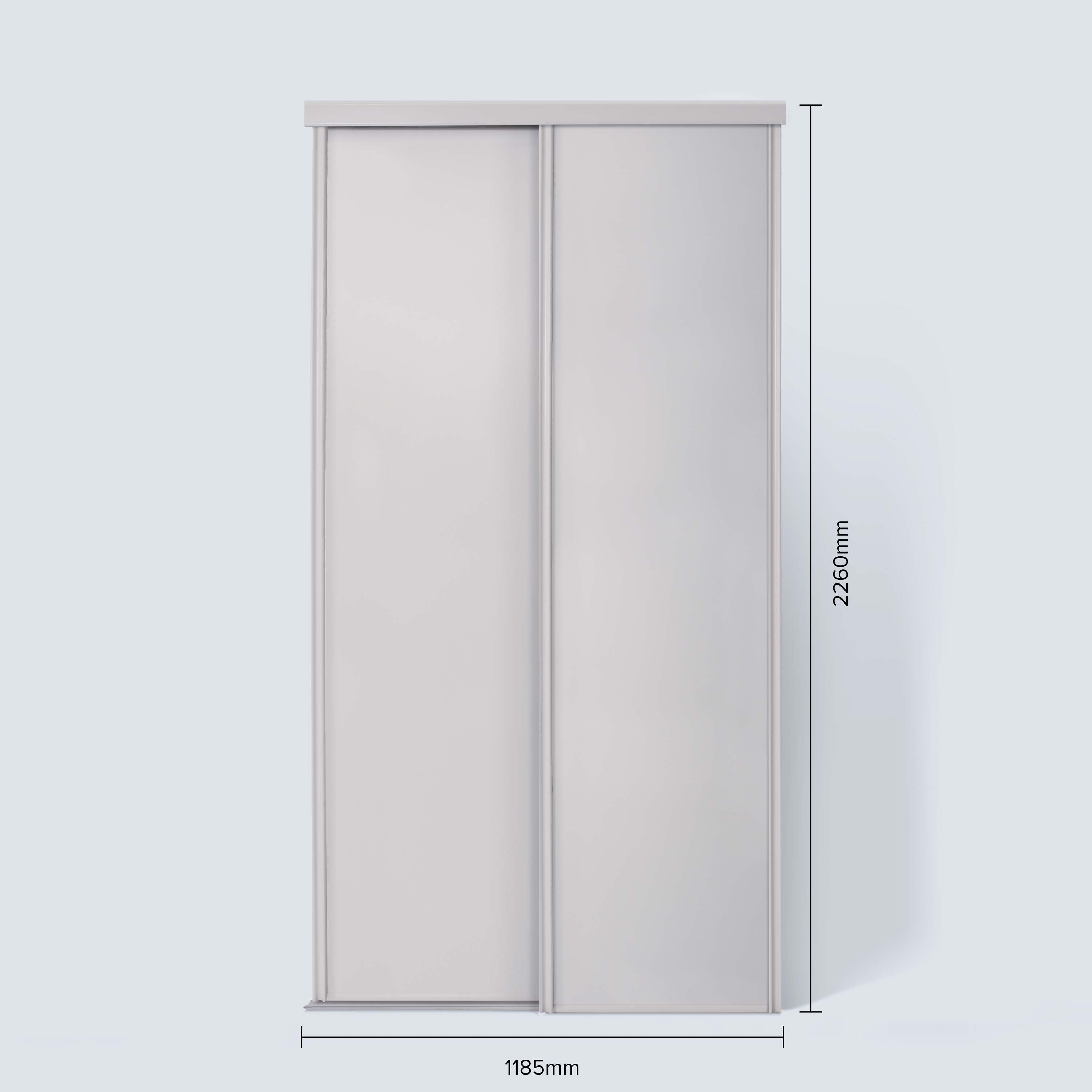 Spacepro Classic 2 Door sliding wardrobe Kit Cashmere Panel (w)1185mm