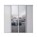 Spacepro Classic 4 Door sliding wardrobe Kit Cashmere frame 2 x Panel 2 x Mirror (w)2370mm
