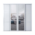 Spacepro Shaker 4 Door sliding wardrobe Kit Mirror White frame (w)3506mm