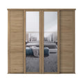 Spacepro Shaker 4 Door sliding wardrobe Kit Mirror Oak frame (w)2290mm