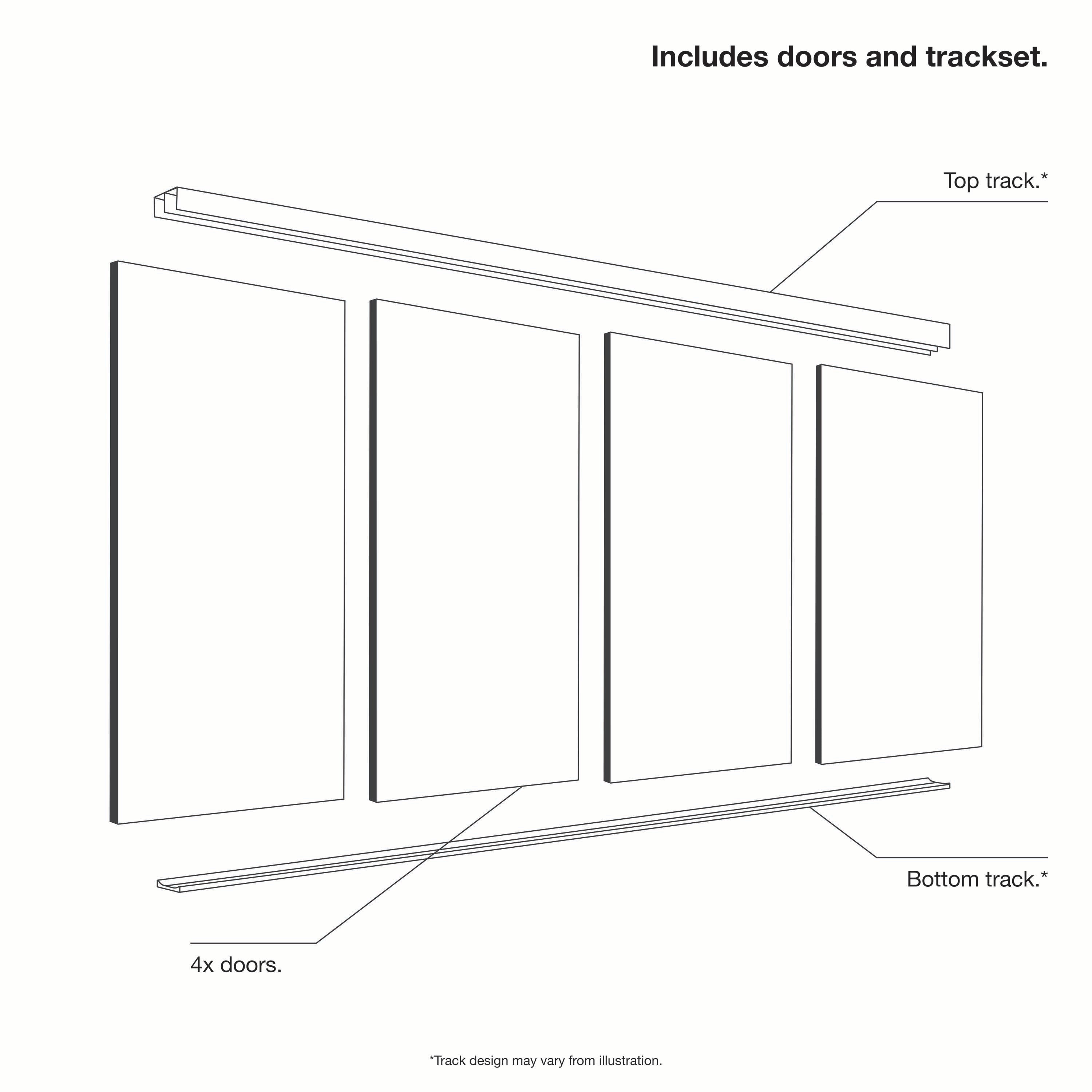 Spacepro Shaker 4 Door sliding wardrobe Kit Mirror Oak frame (w)2290mm