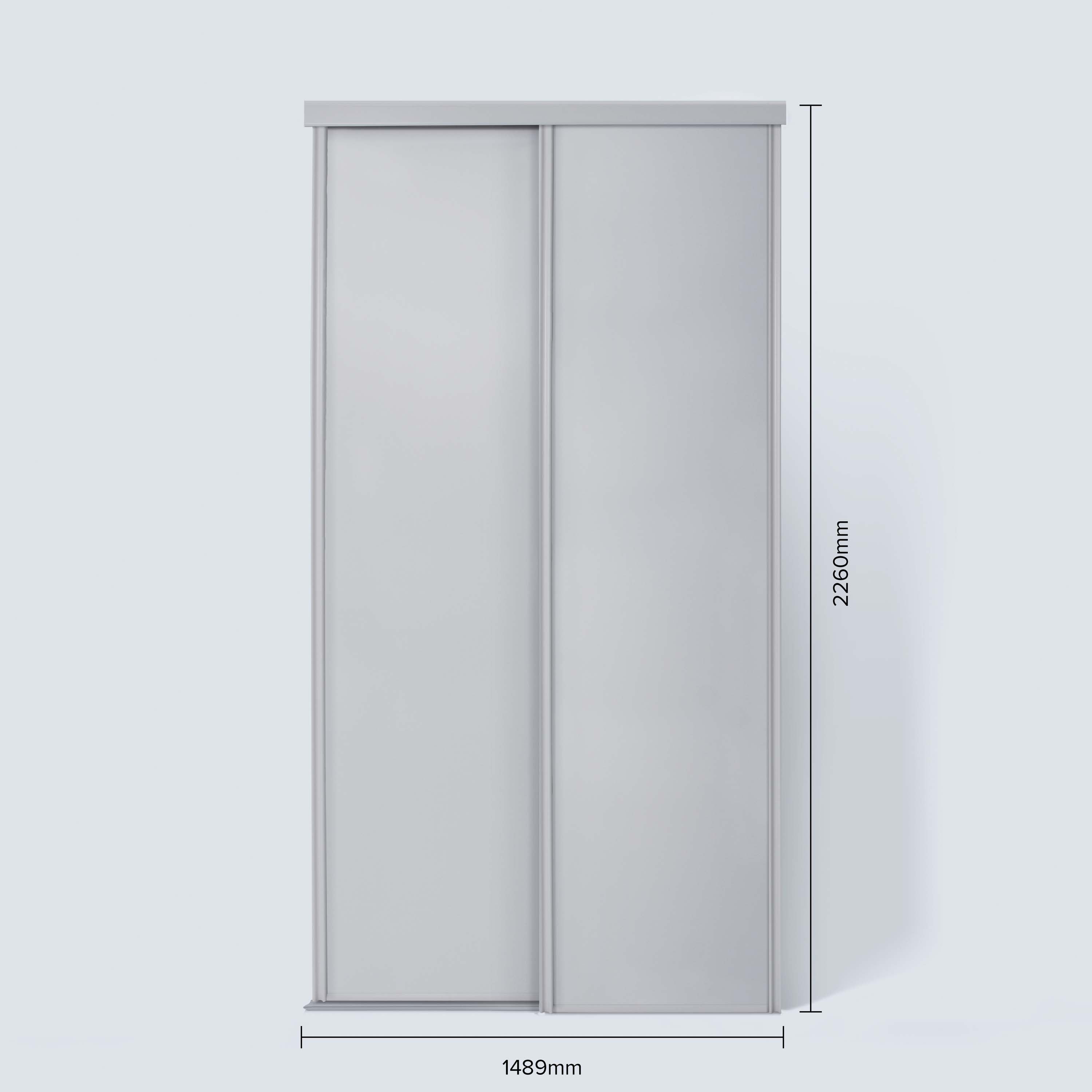 Spacepro Classic 2 Door sliding wardrobe Kit Dove Grey Panel (w)1489mm