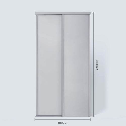 Spacepro Classic 2 Door sliding wardrobe Kit Dove Grey Panel (w)1489mm