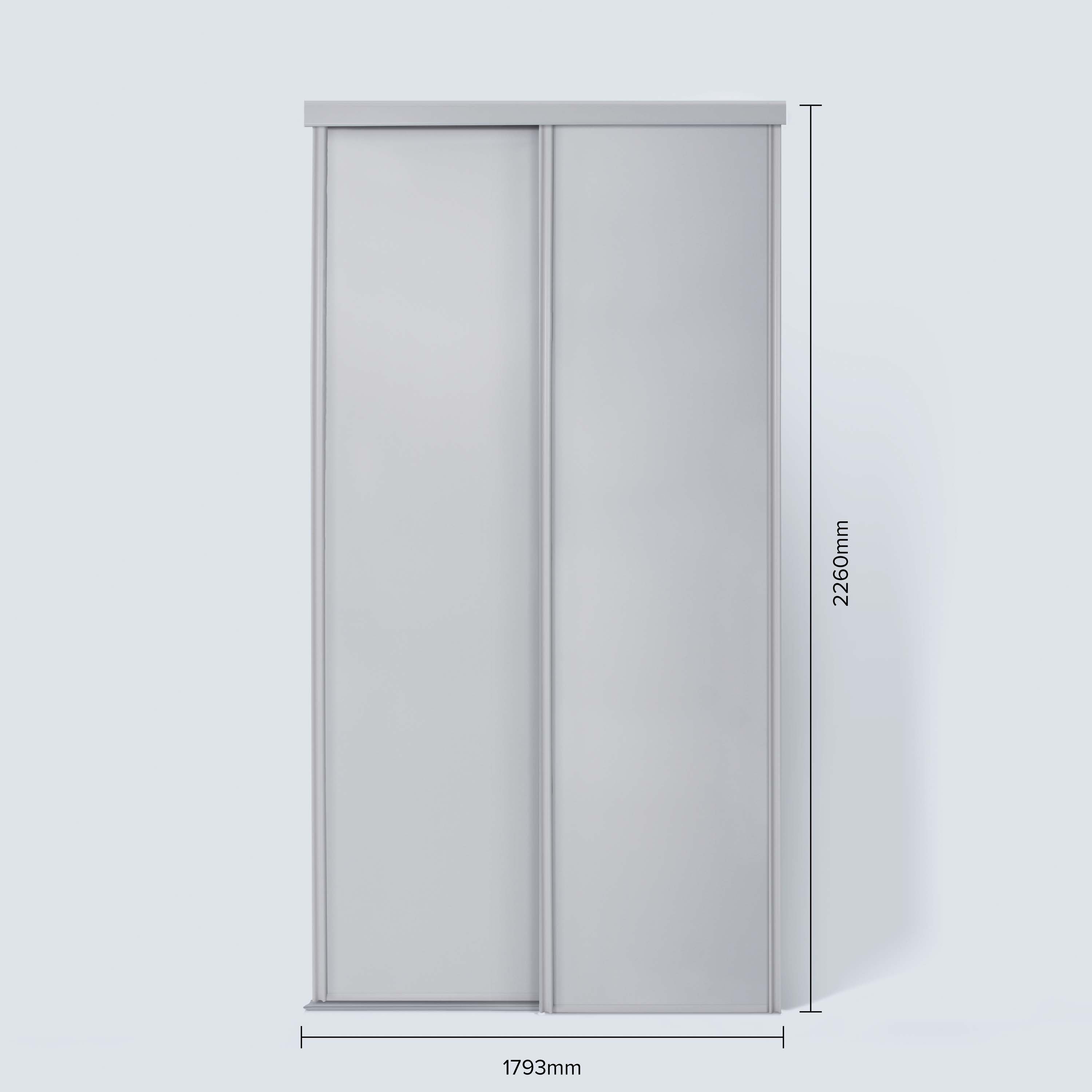 Spacepro Classic 2 Door sliding wardrobe Kit Dove Grey Panel (w)1793mm