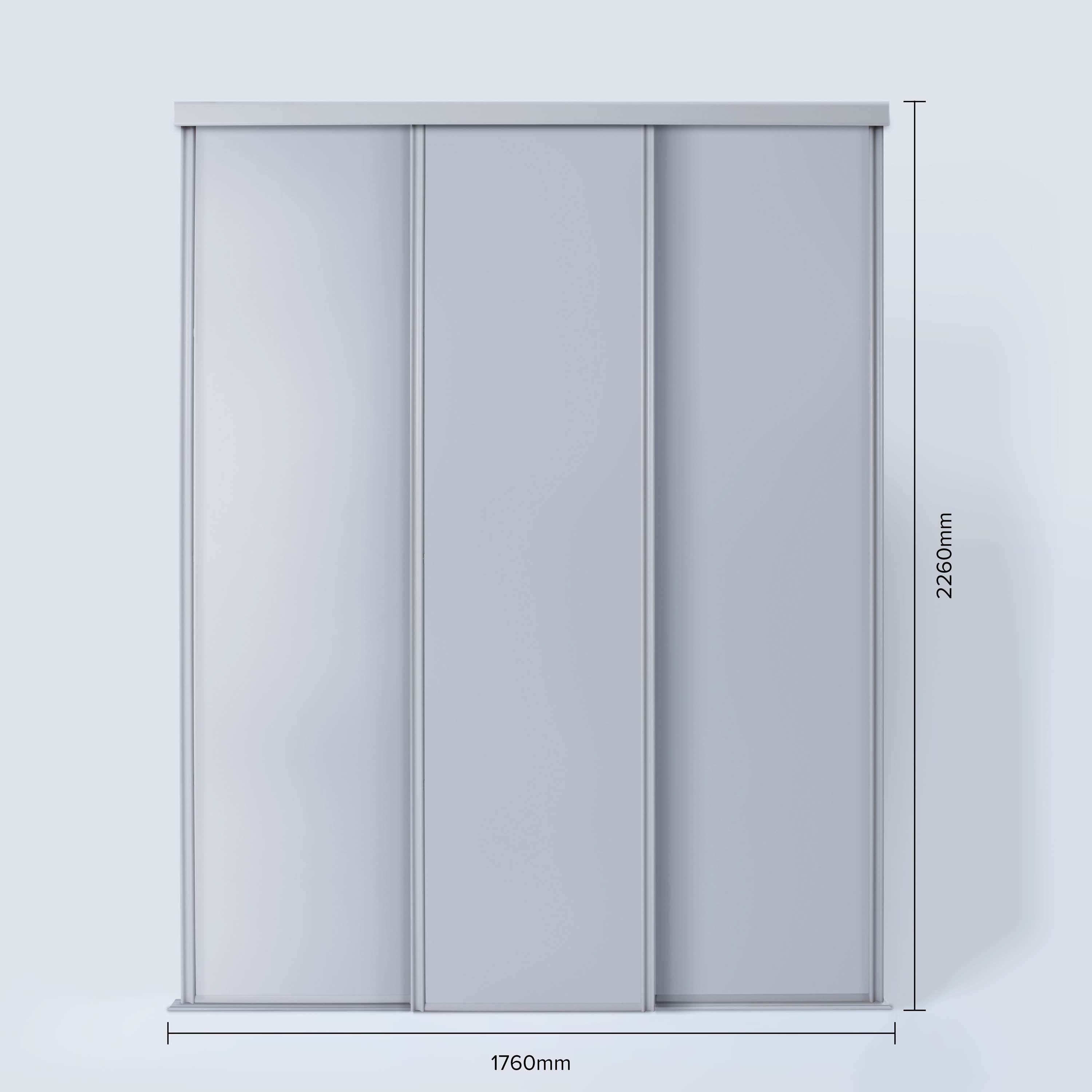 Spacepro Classic 3 Door sliding wardrobe Kit Dove Grey Panel (w)1760mm
