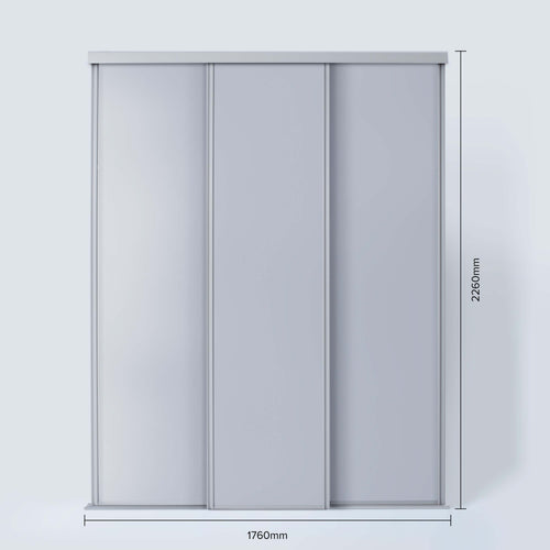 Spacepro Classic 3 Door sliding wardrobe Kit Dove Grey Panel (w)1760mm