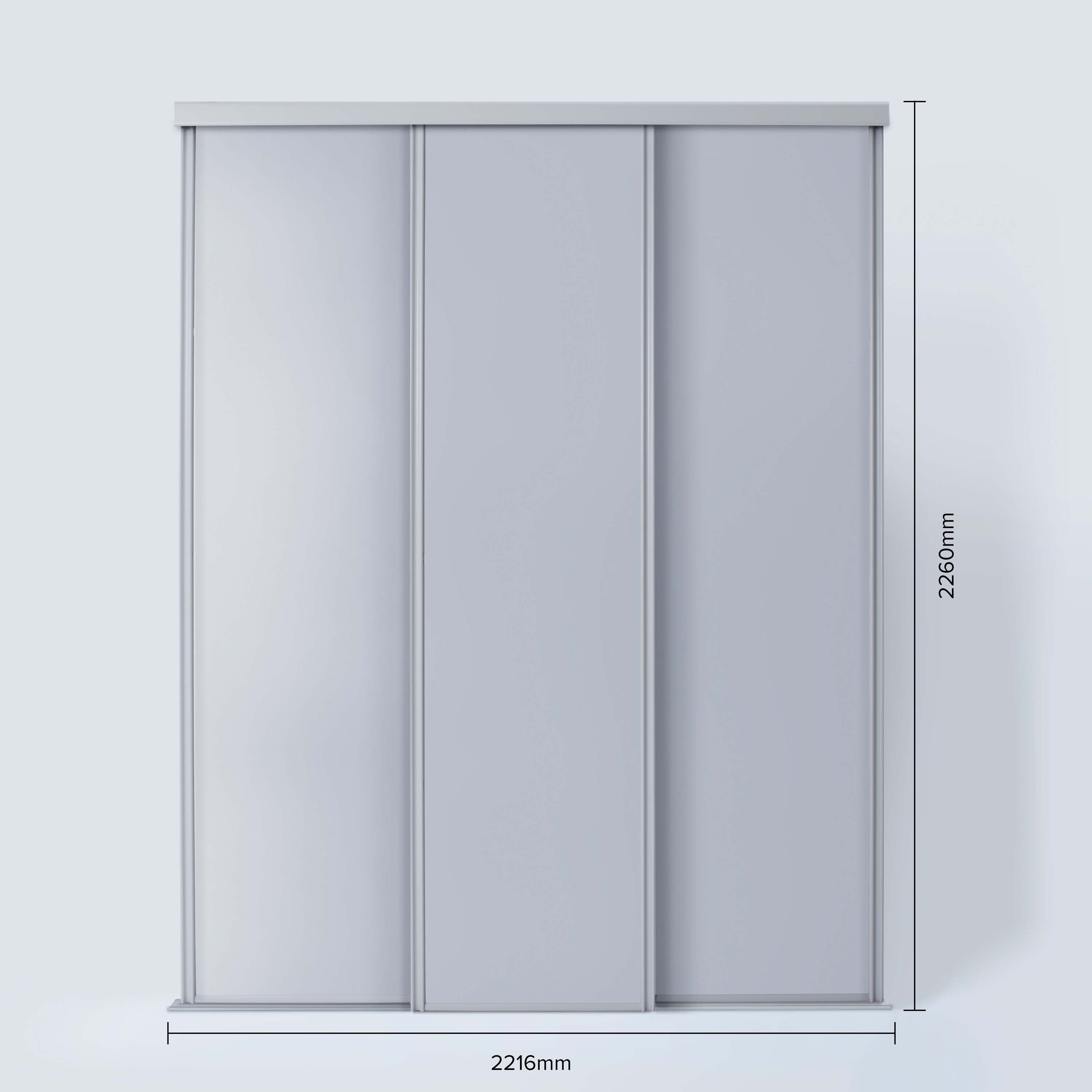 Spacepro Classic 3 Door sliding wardrobe Kit Dove Grey Panel (w)2216mm