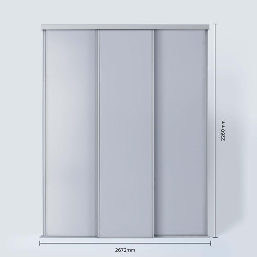 Spacepro Classic 3 Door sliding Wardrobe kit Dove Grey 2672mm