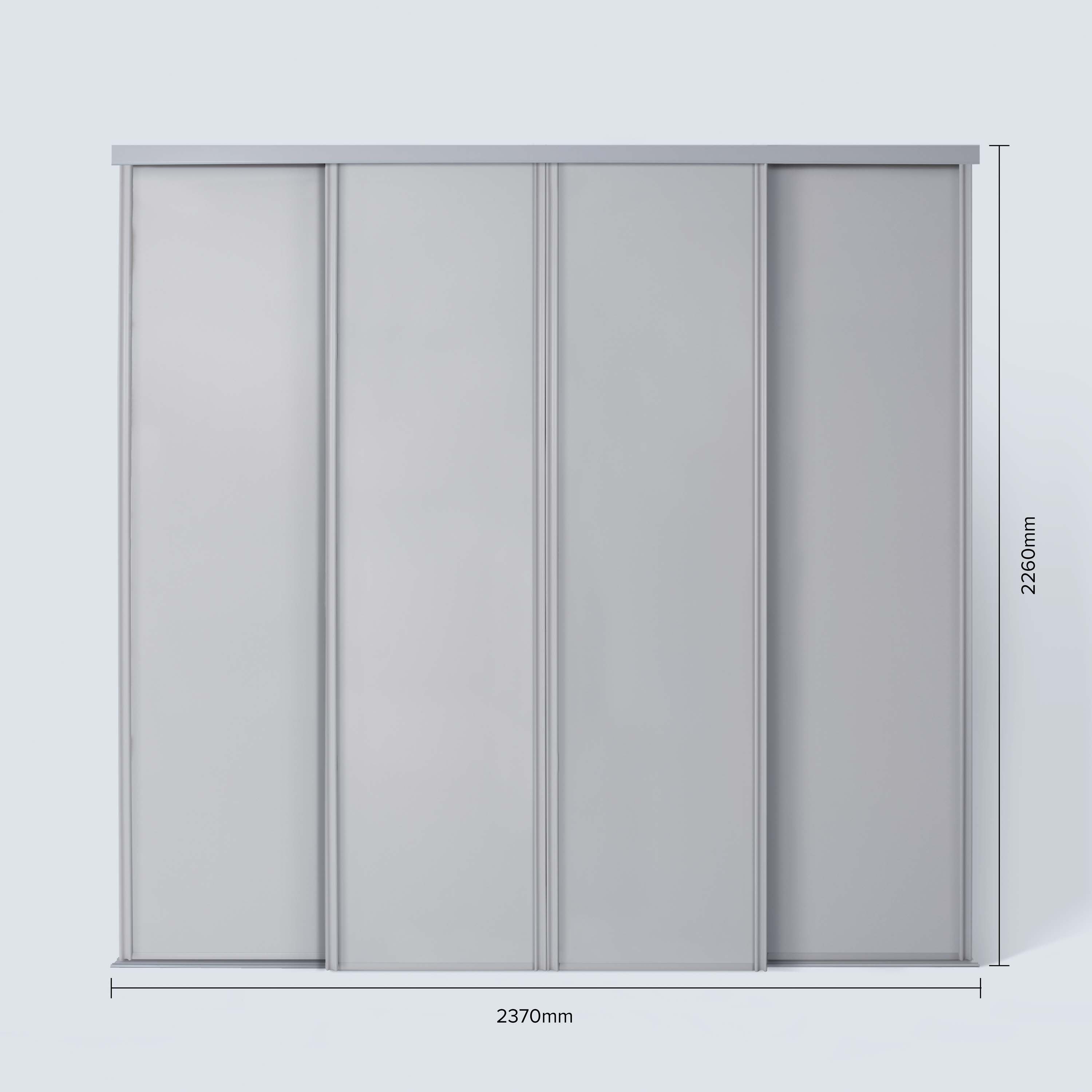 Spacepro Classic 4 Door sliding wardrobe Kit Dove Grey Panel (w)2370mm