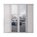 Spacepro Shaker 4 Door sliding wardrobe Kit Mirror Cashmere frame (w)2898mm