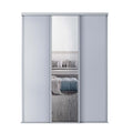Spacepro Classic 3 Door sliding wardrobe Kit Dove Grey frame 2 x Panel 1 x Mirror (w)1760mm