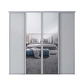 Spacepro Classic 4 Door sliding wardrobe Kit Dove Grey frame 2 x Panel 2 x Mirror (w)3586mm
