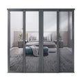 Spacepro Shaker 4 Door sliding wardrobe Kit Mirror with Graphite frame (w)2898mm