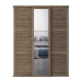 Spacepro Shaker 3 Door sliding wardrobe Kit Walnut frame 2 x Panel 1 x Mirror (w)1680mm