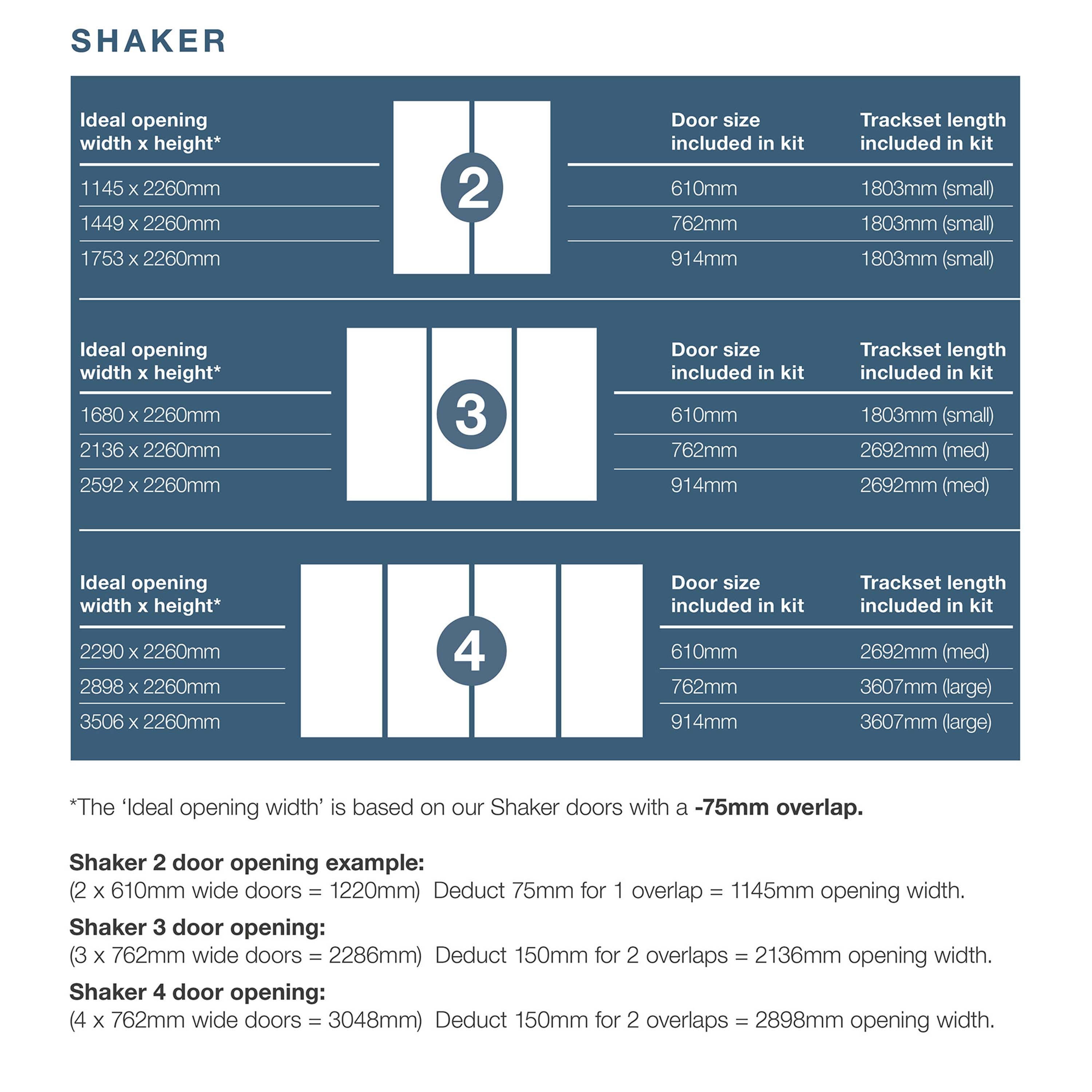 Spacepro Shaker 4 Door sliding wardrobe Kit Walnut frame 2 x Panel 2 x Mirror (w)2898mm