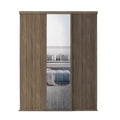 Spacepro Classic 3 Door sliding wardrobe Kit Walnut frame 2 x Panel 1 x Mirror (w)2672mm