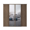 Spacepro Classic 4 Door sliding wardrobe Kit Walnut frame 2 x Panel 2 x Mirror (w)3586mm