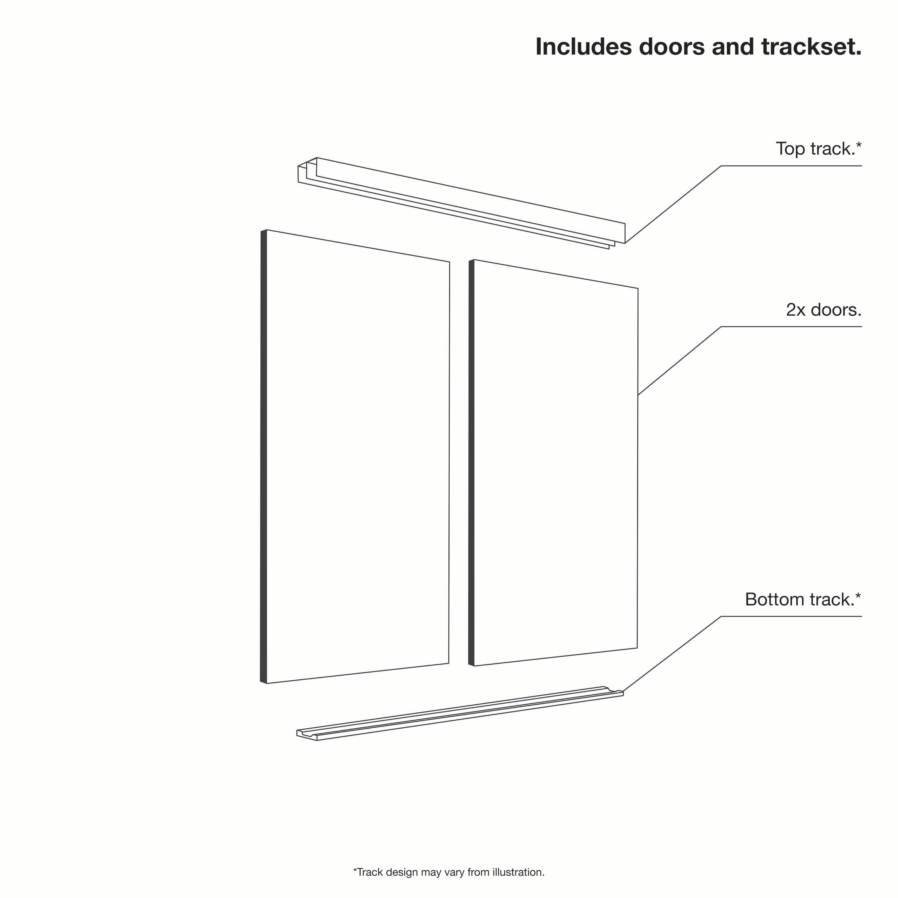 Spacepro Classic 2 Door sliding wardrobe Kit Graphite frame 1 x Panel 1 x Mirror (w)1489mm