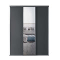Spacepro Classic 3 Door sliding wardrobe Kit Graphite frame 2 x Panel 1 x Mirror (w)1760mm