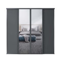 Spacepro Classic 4 Door sliding wardrobe Kit Graphite frame 2 x Panel 2 x Mirror (w)3586mm
