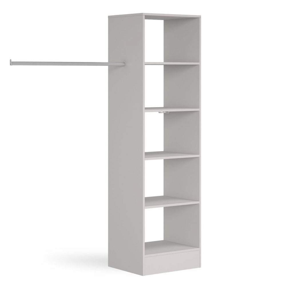 Cashmere Wardrobe Shelving Unit with 5 Shelves and Hanging Bars - Bedrooms Plus
