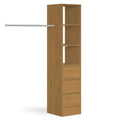 Oak 3 Drawer Soft Close Wardrobe Shelving Unit with Hanging Bars - Bedrooms Plus