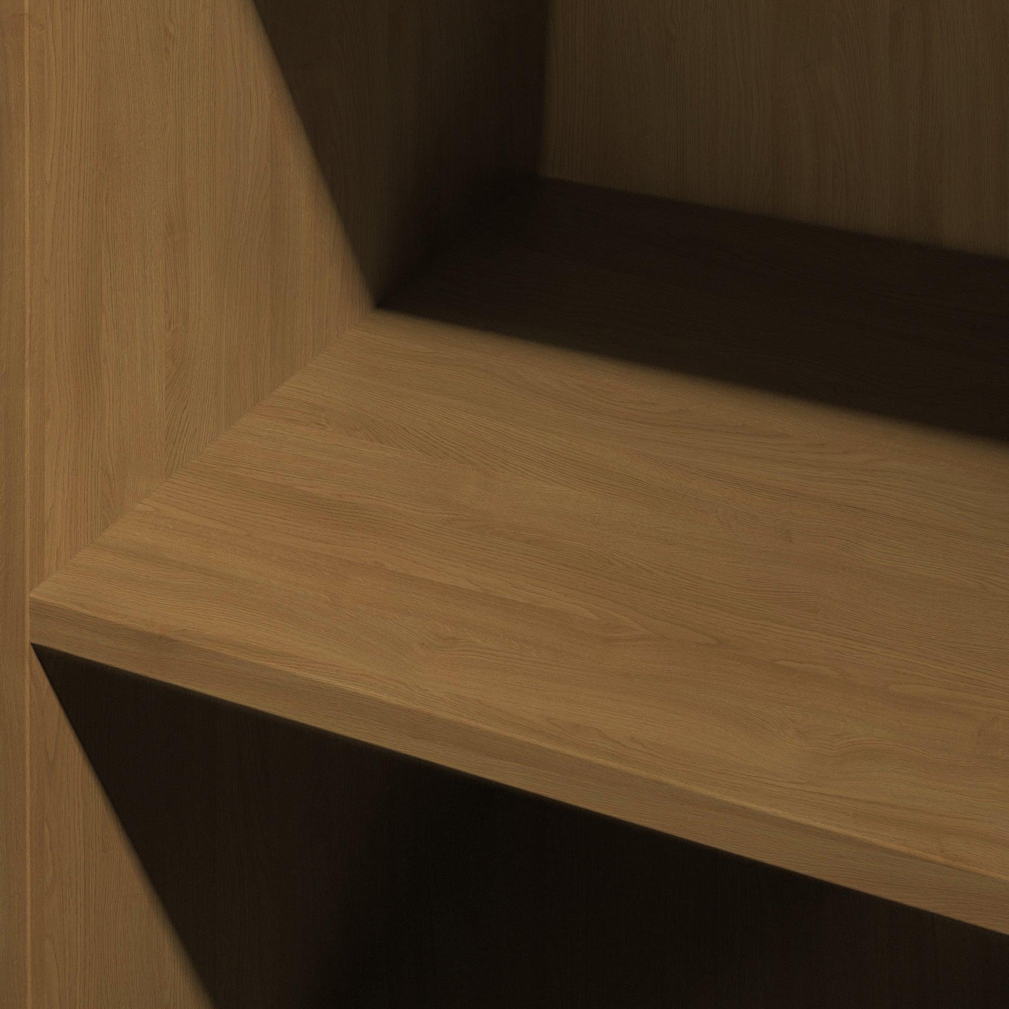Oak Wardrobe Shelving Unit with 5 Shelves and Hanging Bars - Bedrooms Plus