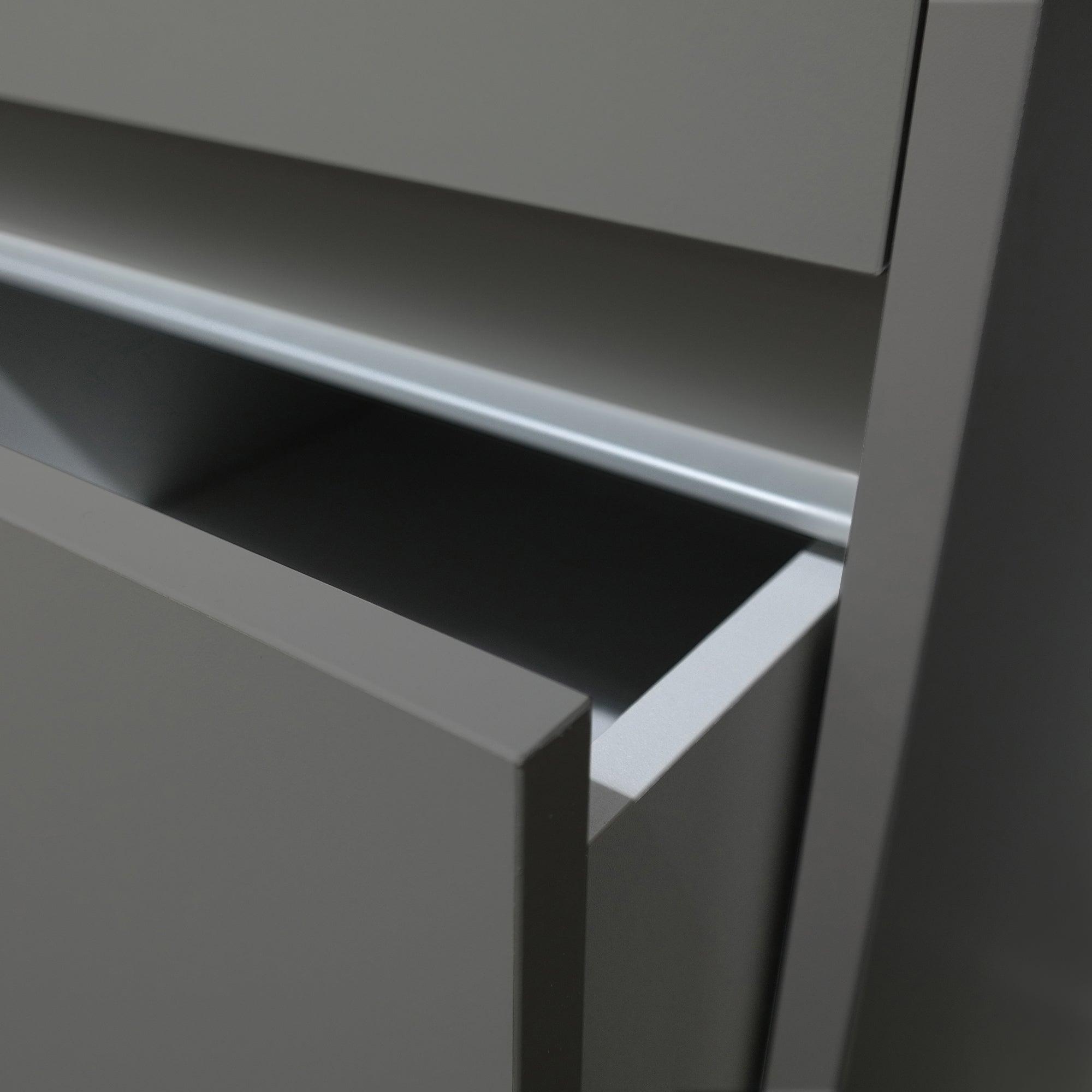Silver 3 Drawer Wardrobe Shelving Unit with Hanging Bars - Bedrooms Plus