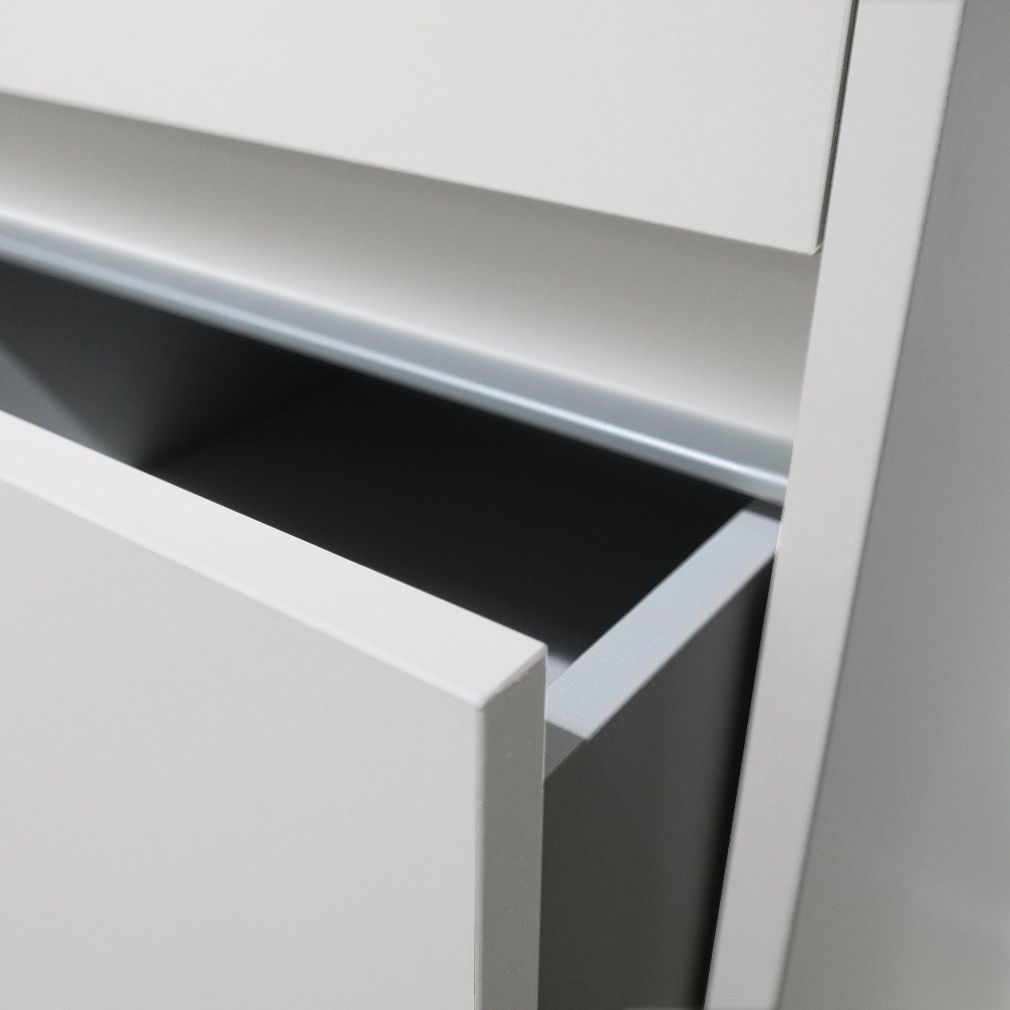 White 3 Drawer Wardrobe Shelving Unit with Hanging Bars - Bedrooms Plus